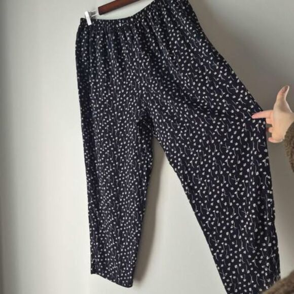 Bentley Plus Stretchy Floral Pants Vintage Soft Girl Casual Trousers - Picture 2 of 6